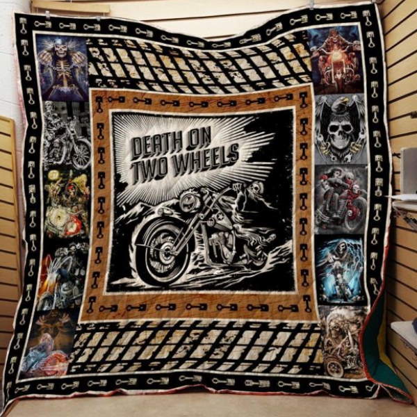 Death On Two Wheels Motorcycles Washable Handmade Quilt Blanket