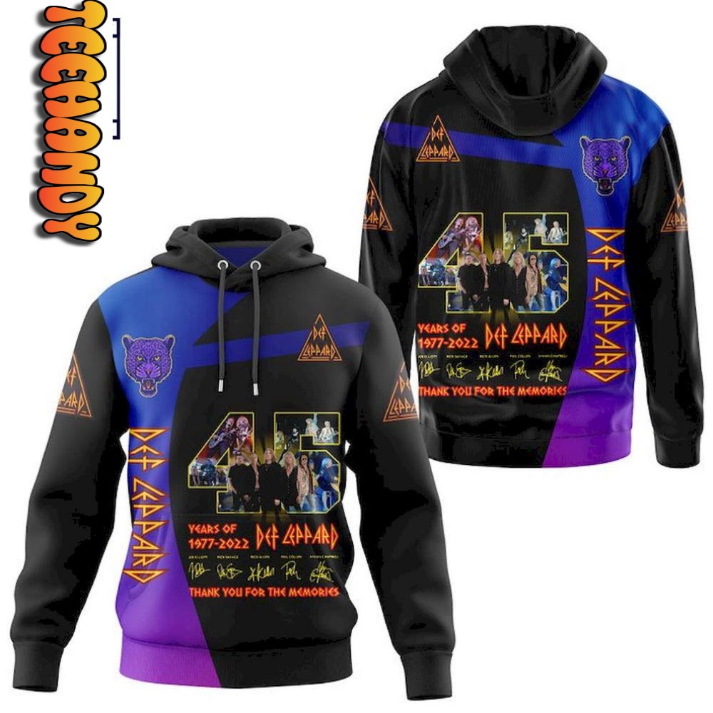 Def Leppard Premium 45 Years 3D Hoodie