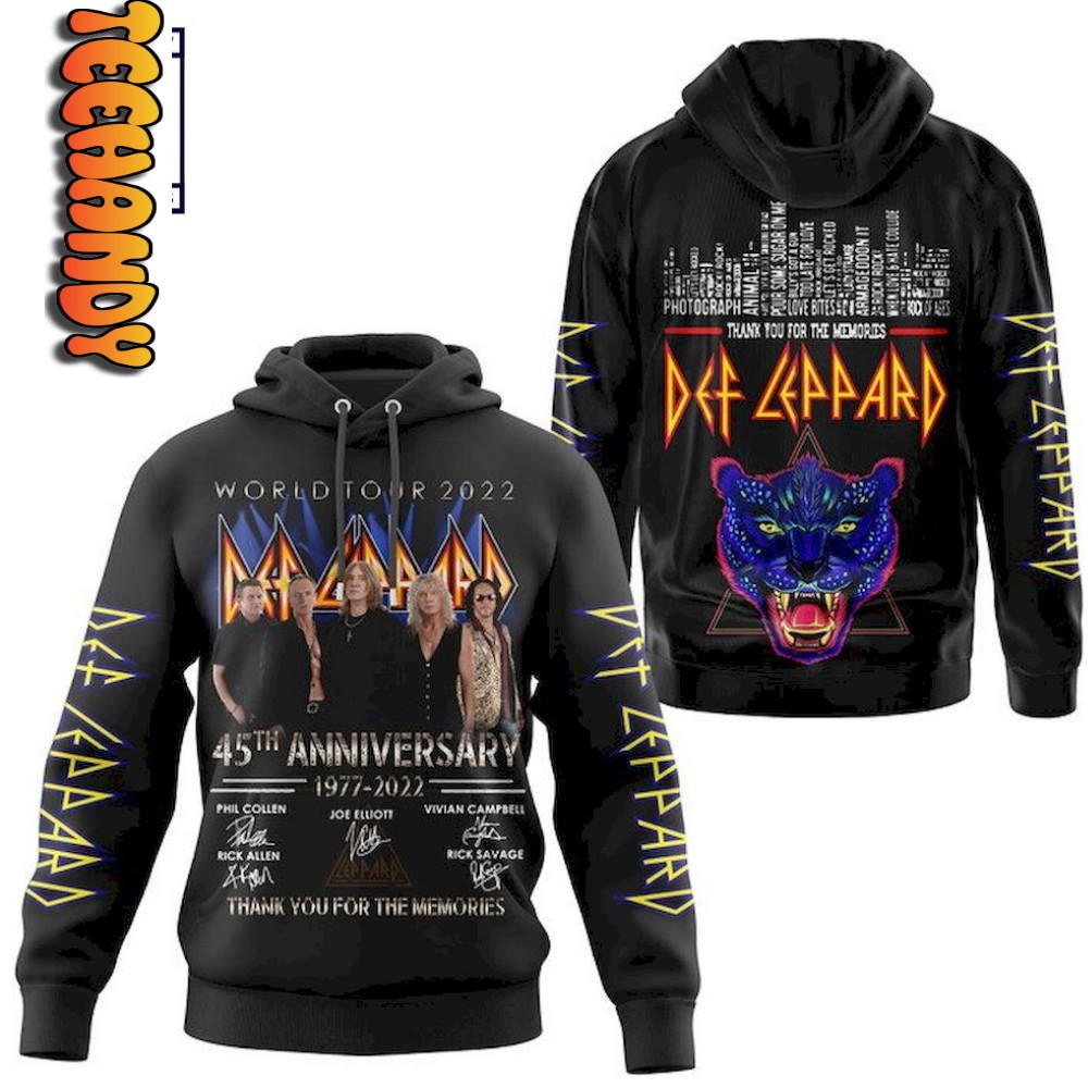 Def Leppard World Tour 2022 3D Hoodie