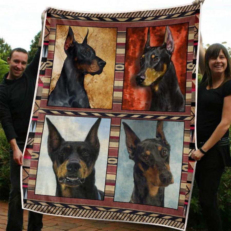 Doberman Love Quilt Blanket