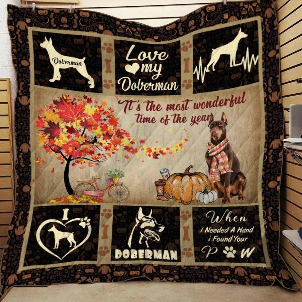 Dobermantime When With 3D Quilt Blanket