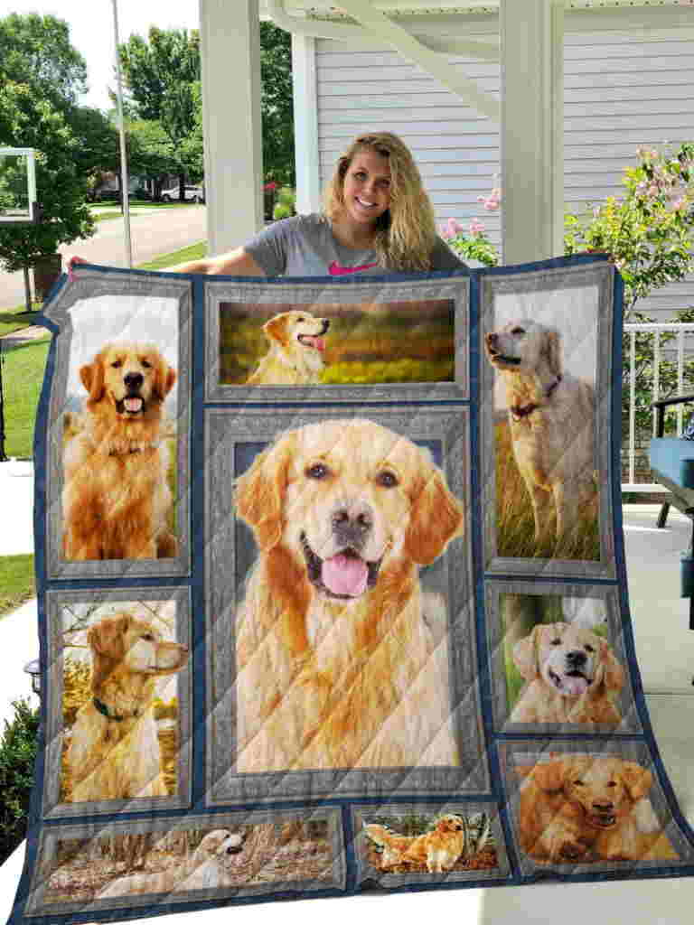 Dog Golder Retriever Quilt Blanket