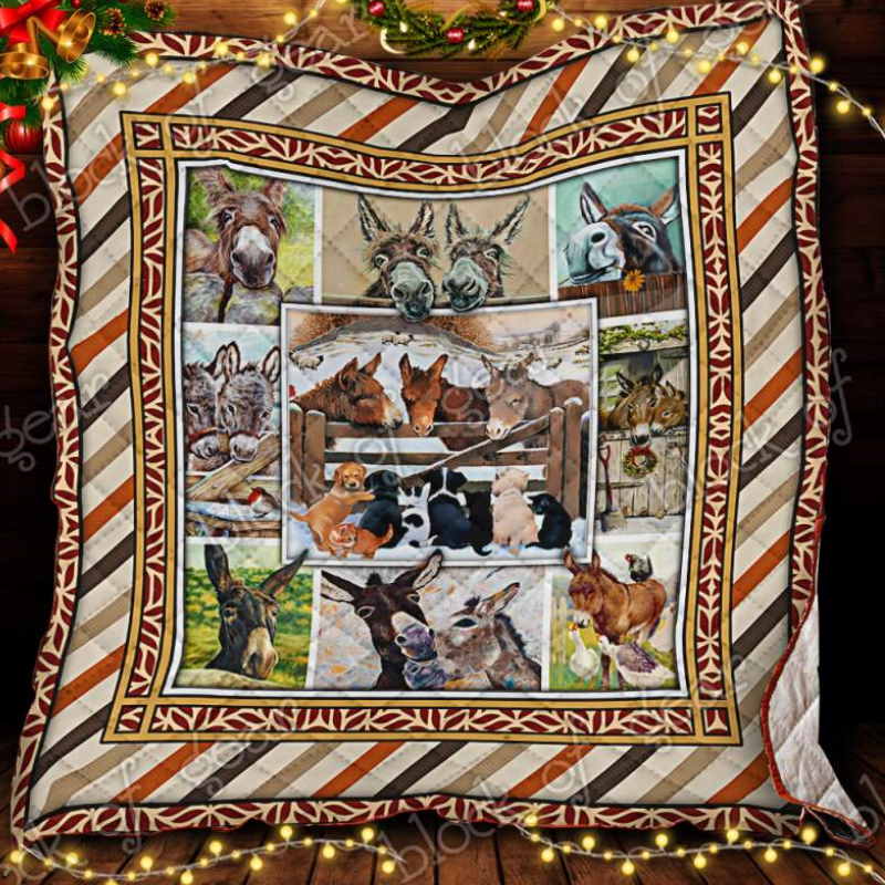 Donkey, Love The Beautiful Day Quilt Blanket