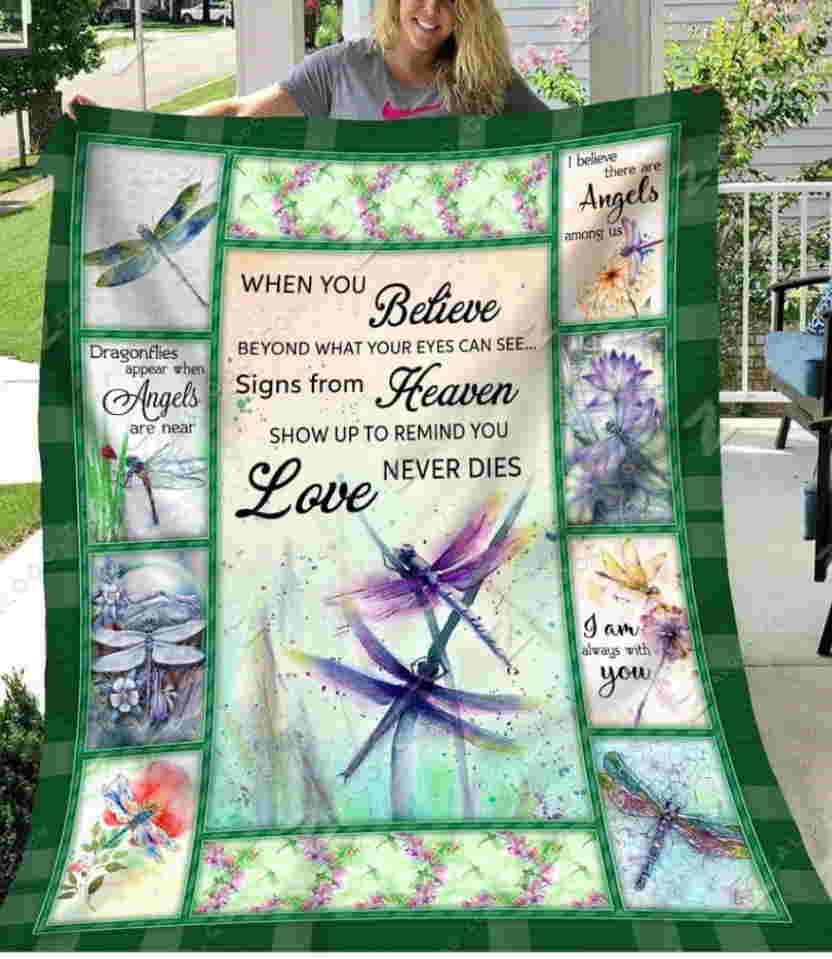 Dragon Fly Love Quilt Blanket