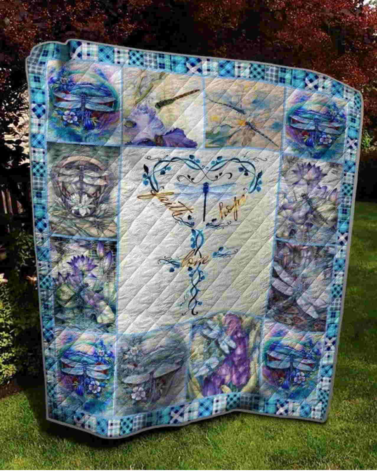 Dragonfly Hope 3D Quilt Blanket