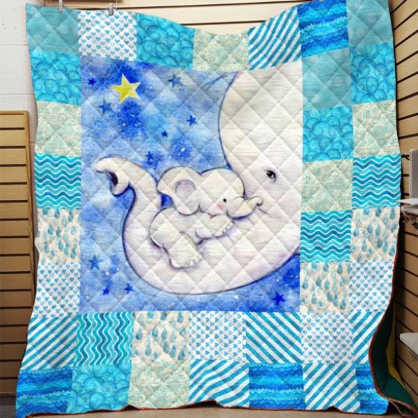 Elephant Printing 3D Quilt Blanket