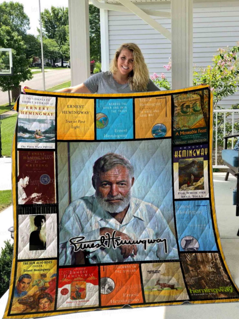 Ernest Hemingway Quilt Blanket