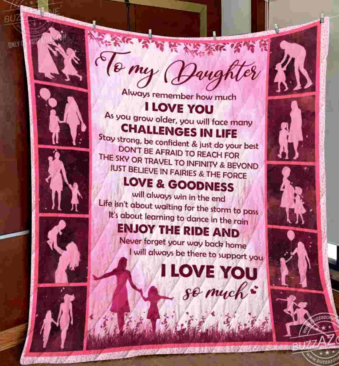 Family Daughter Mom Always Be There To Support Quilt Blanket