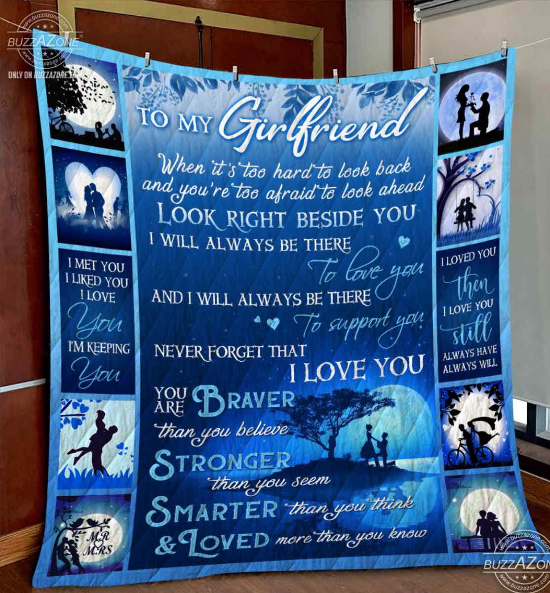 Family Girlfriend Beside You Love You Support You Quilt Blanket