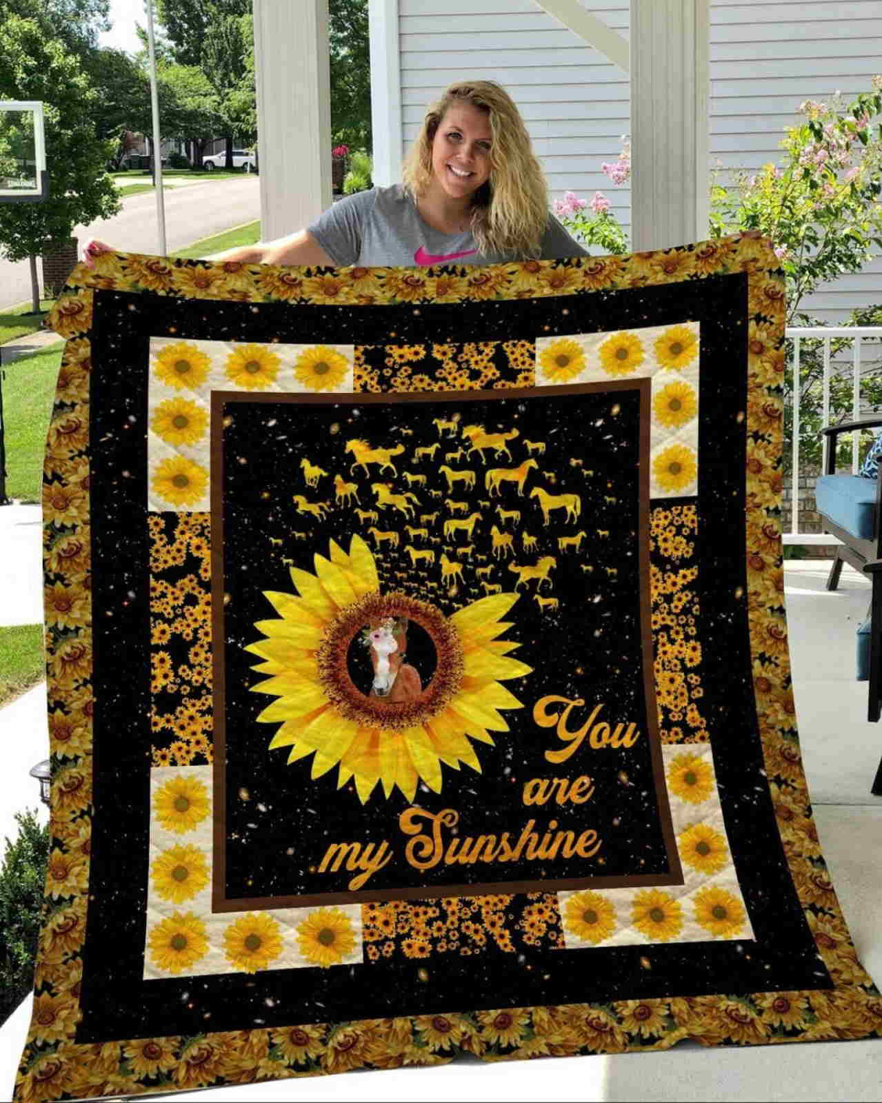 Farmhorse You Are My Sunshine Quilt Blanket