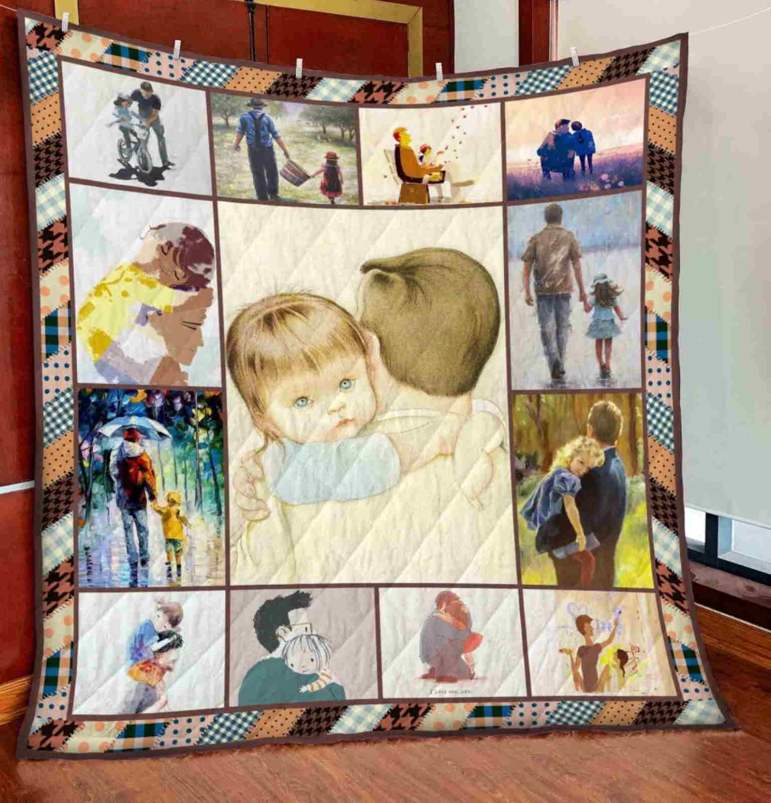 Father And Daughter Best Friends For Life Quilt Blanket