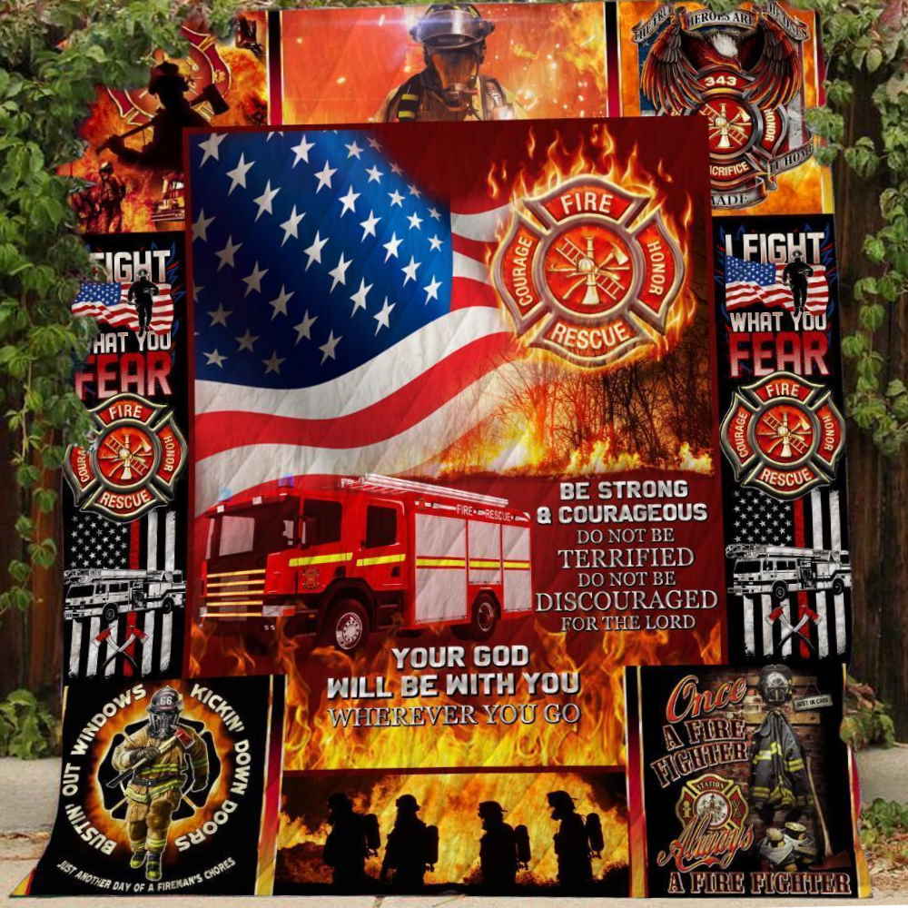 Firefighter All Over Printed Quilt Blanket