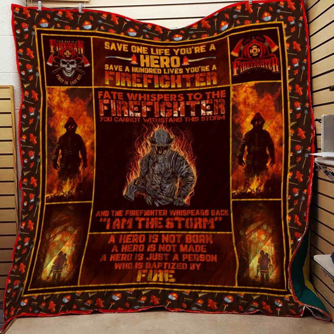 Firefighter Hero 3D Quilt Blanket