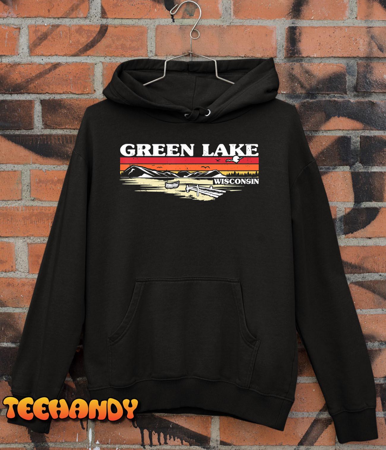 Fishing Boating Camping Lake Vacation Green Lake T-Shirt