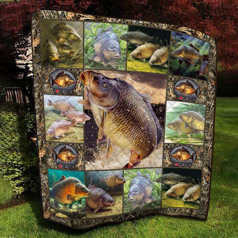 Fishing Love Camo Carp Fishing Quilt Blanket