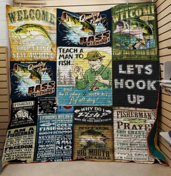 Fishing Teachman To Fish 3D Quilt Blanket