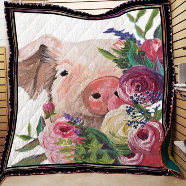 Flower Pig 3D Quilt Blanket