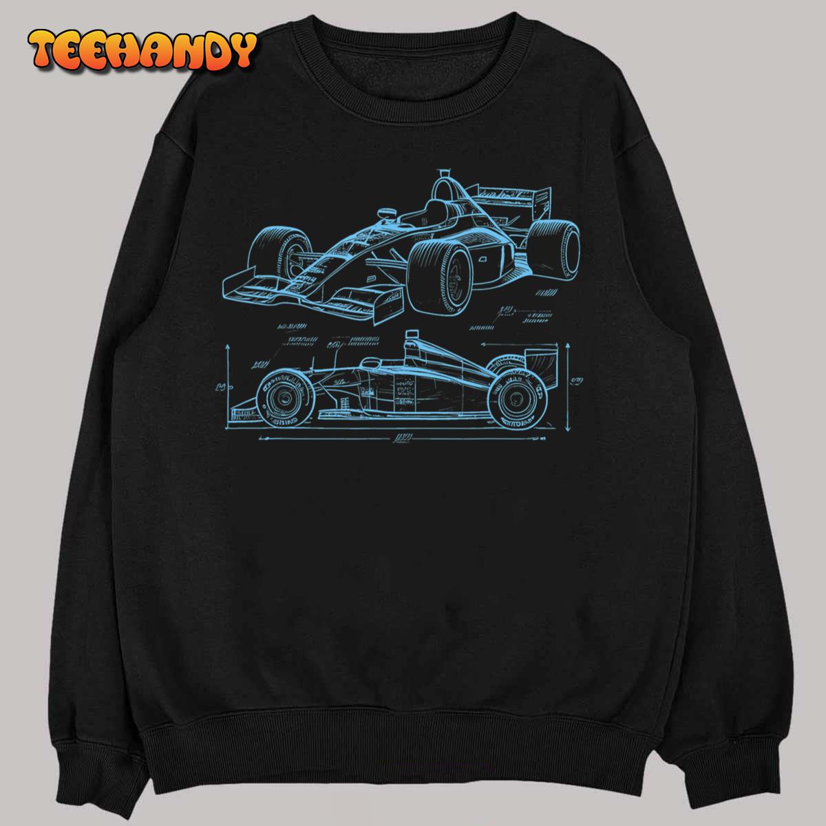 Formula Racing Car Silhouette Mechanic Car Guys T-Shirt