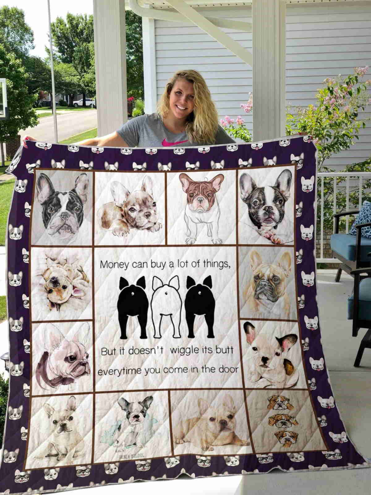 French Bull Dog 3D Quilt Blanket