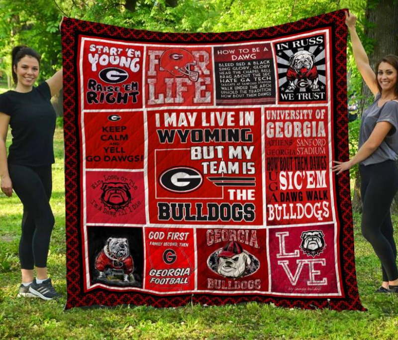 Georgia Bulldogs Wyoming 3D Quilt Blanket