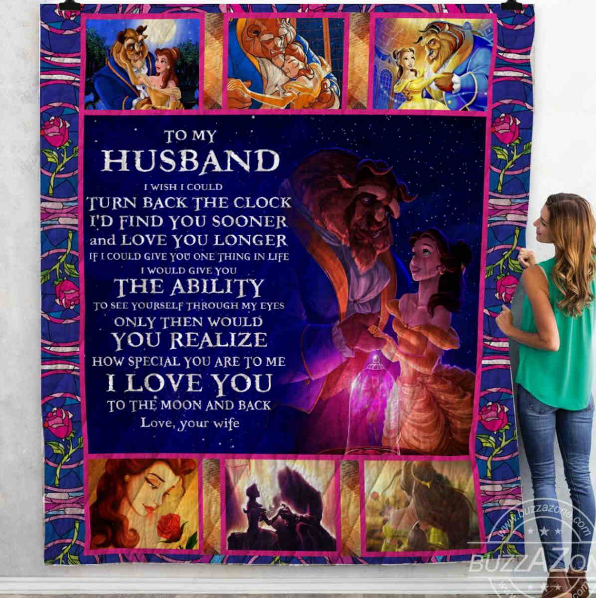 Gift For Husband Beauty And The Beast Quilt Blanket