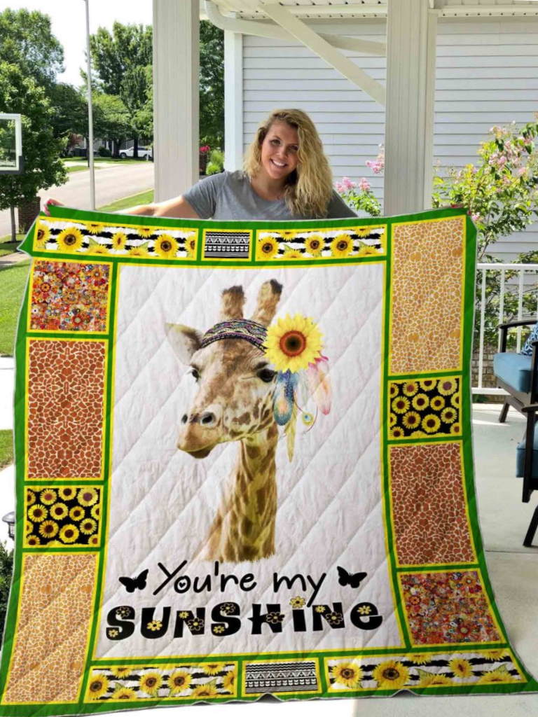 Giraffe All Over Printed 3D Quilt Blanket