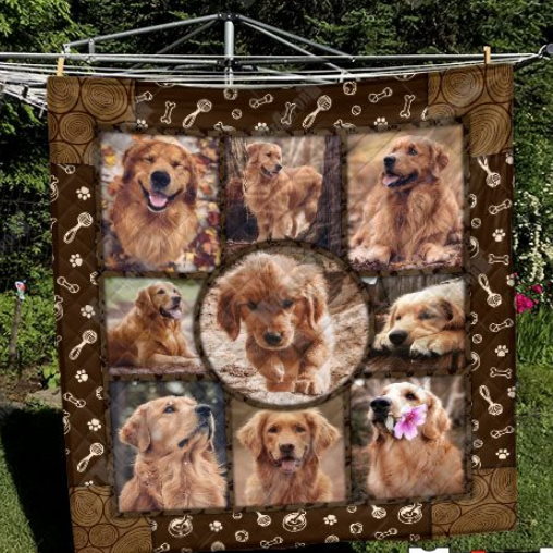 Golden Retriever Dog Lovers 3D Quilt Blanket