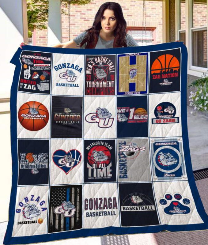 Gonzaga Basketball 3D Quilt Blanket