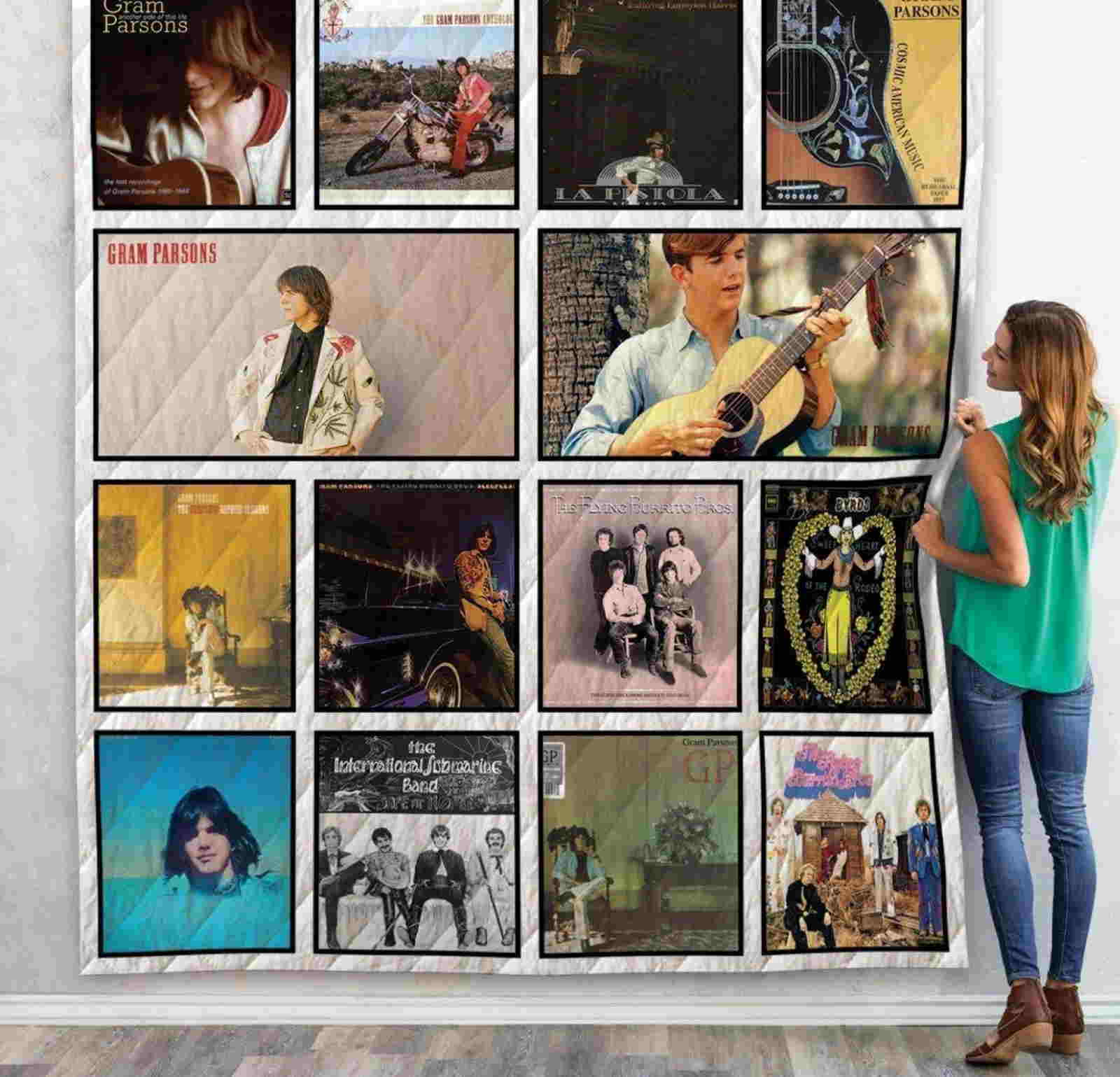 Gram Parsons Albums Quilt Blanket