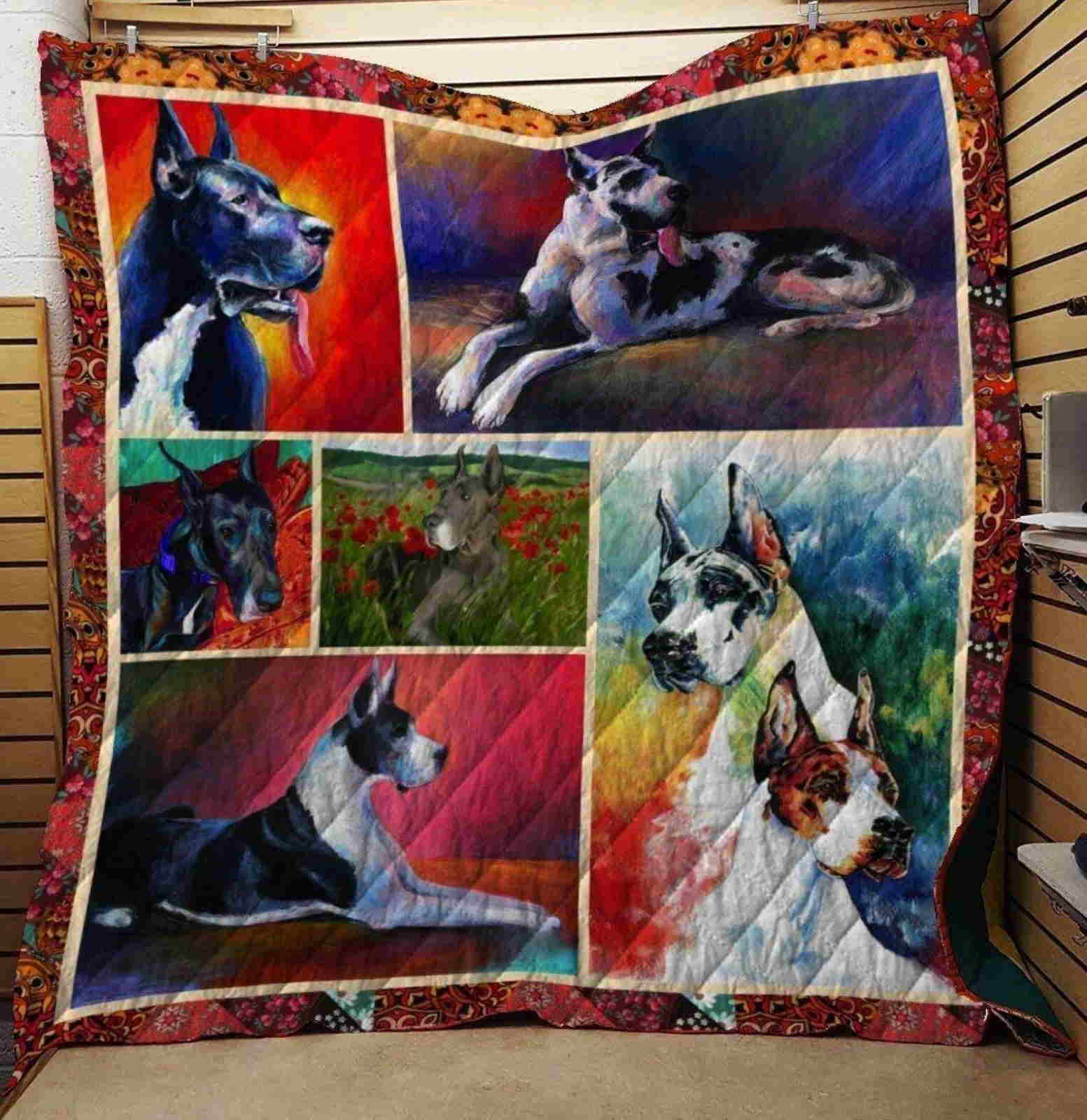 Great Dane Dog 3D Quilt Blanket