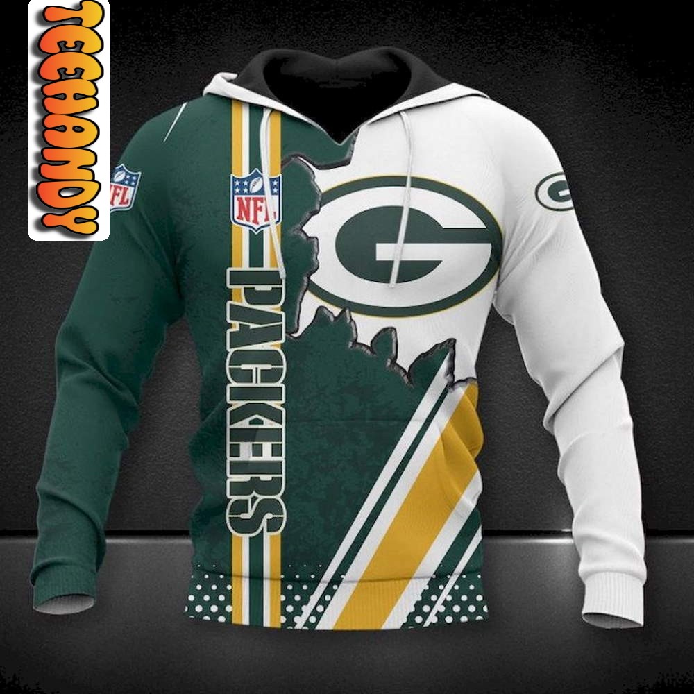 Green Bay Packers 3D Football NFL Hoodie