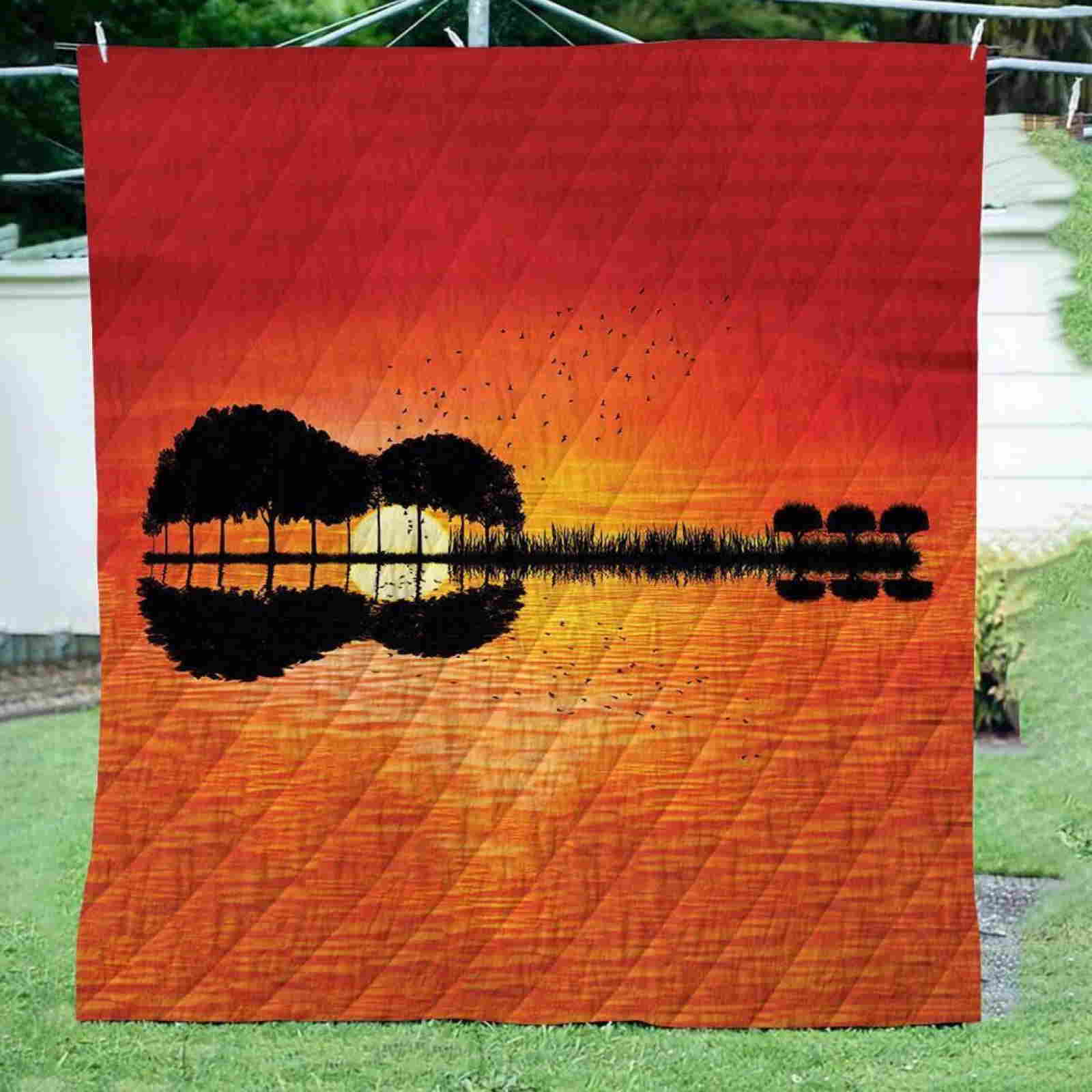 Guitar 3D Quilt Blanket