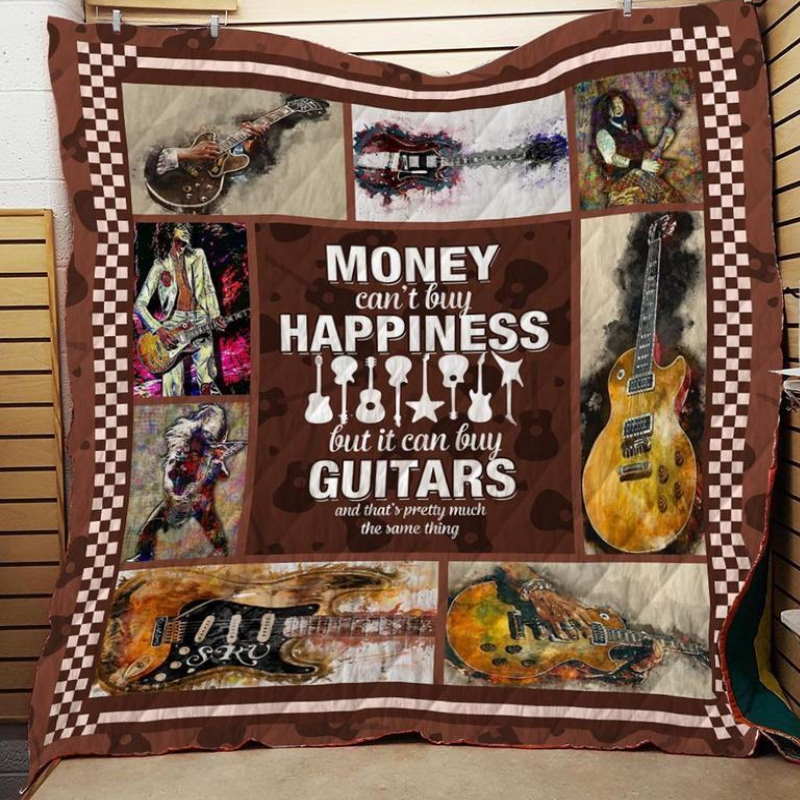 Guitar All Over Printed Quilt Blanket