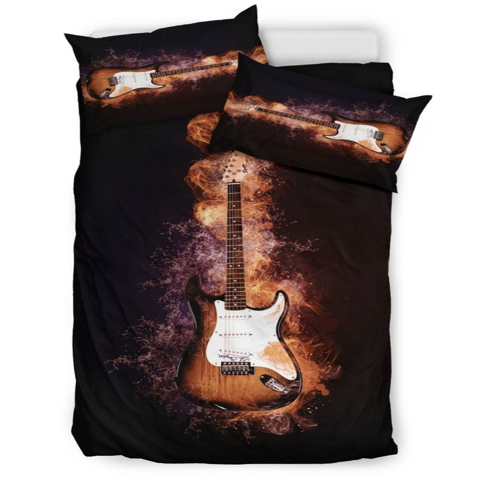 Guitar Flames 3D Bedding Set