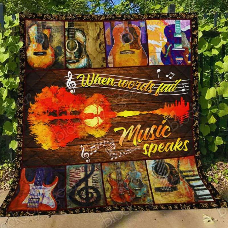 Guitar Lovers Quilt Blanket