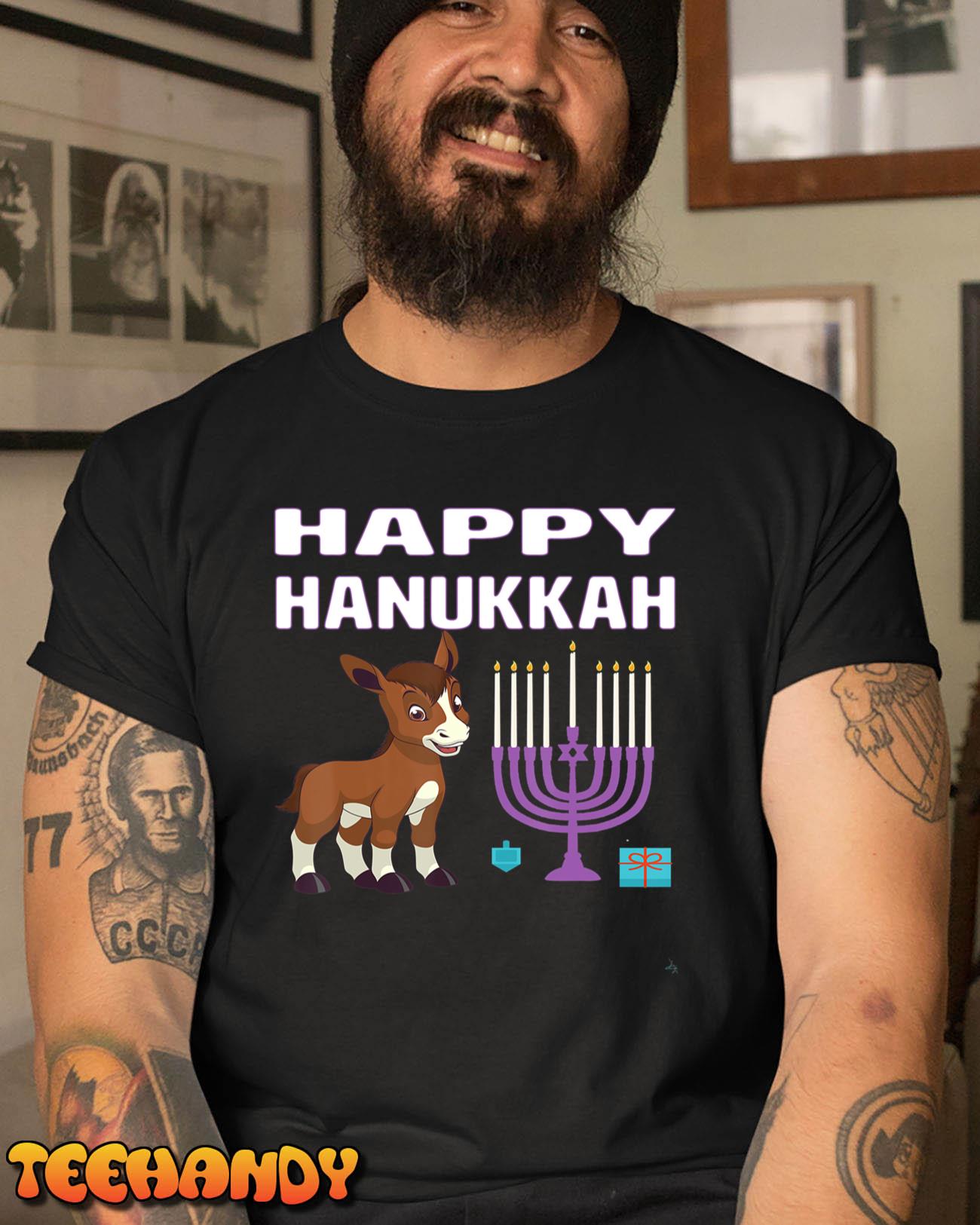 Happy Hanukkah Donkey Menorah Funny Holiday Driedel Gift