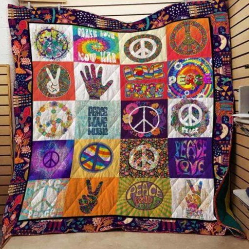 Hippie Live Happy 3D Quilt Blanket