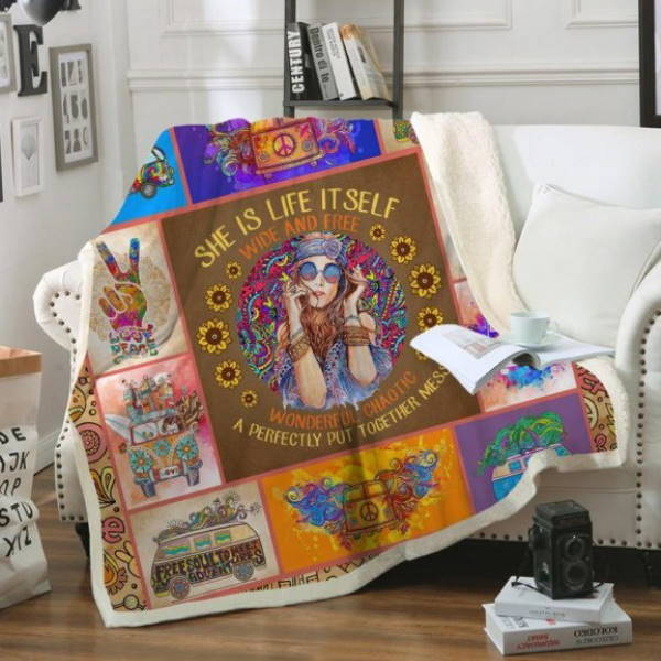 Hippie Sherpa 3D Quilt Blanket
