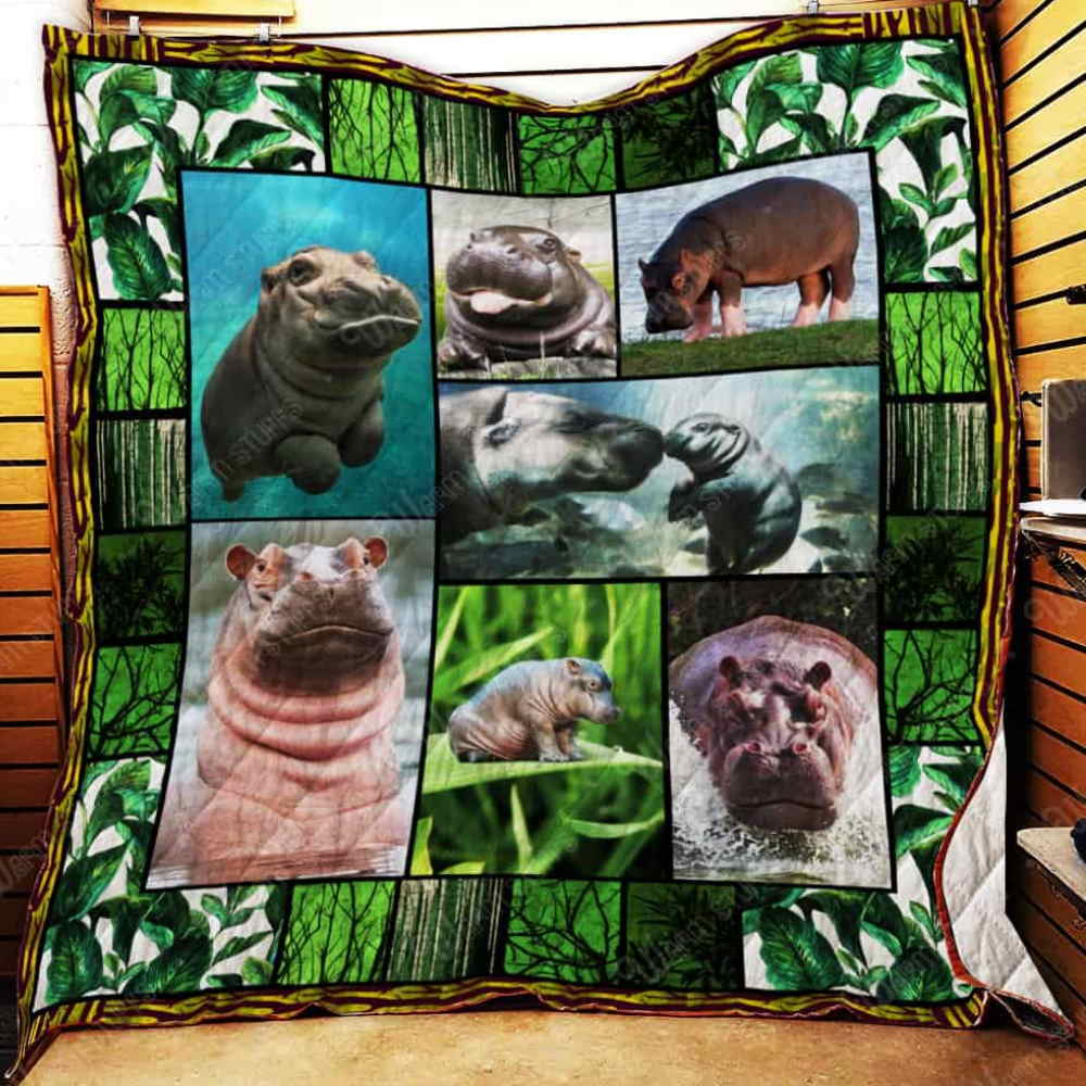 Hippopotamus 3D Quilt Blanket