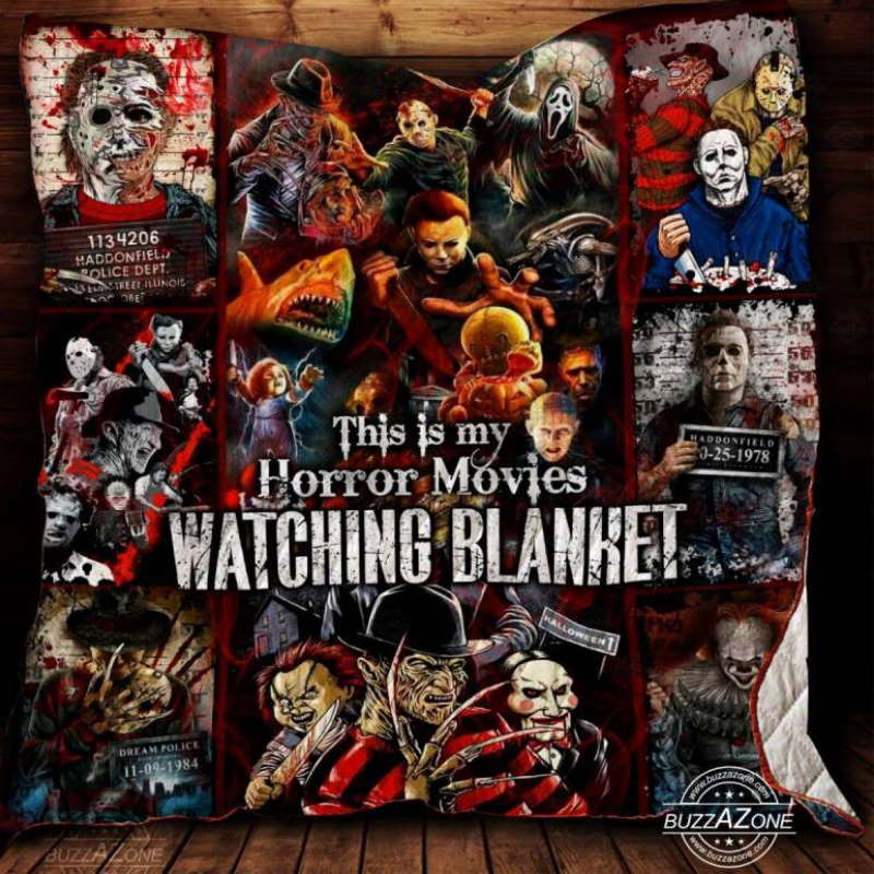 Horror Movies Watching Quilt Blanket