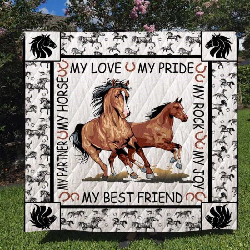 Horse My Best Friends Quilt Blanket