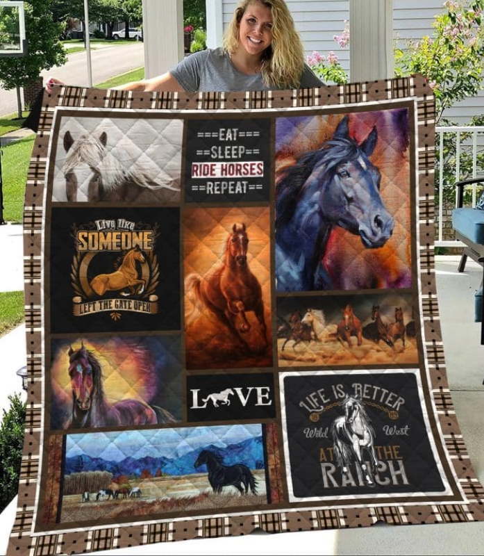 Horse Sweat And Tears Quilt Blanket