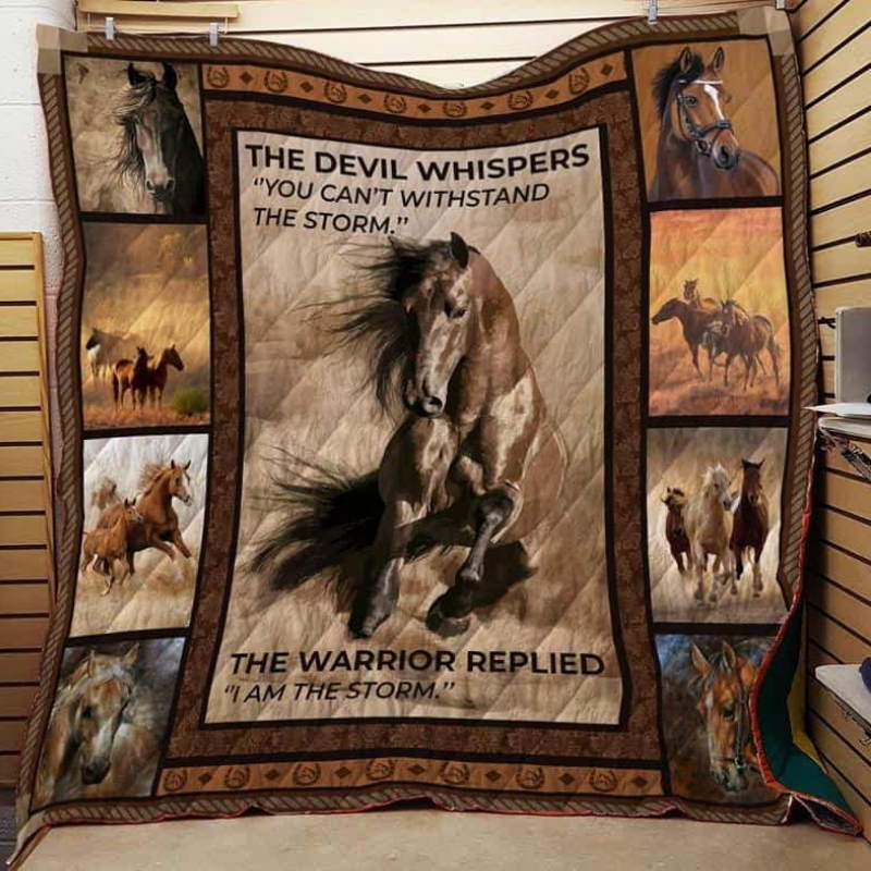 Horsei Am The Storm Quilt Blanket