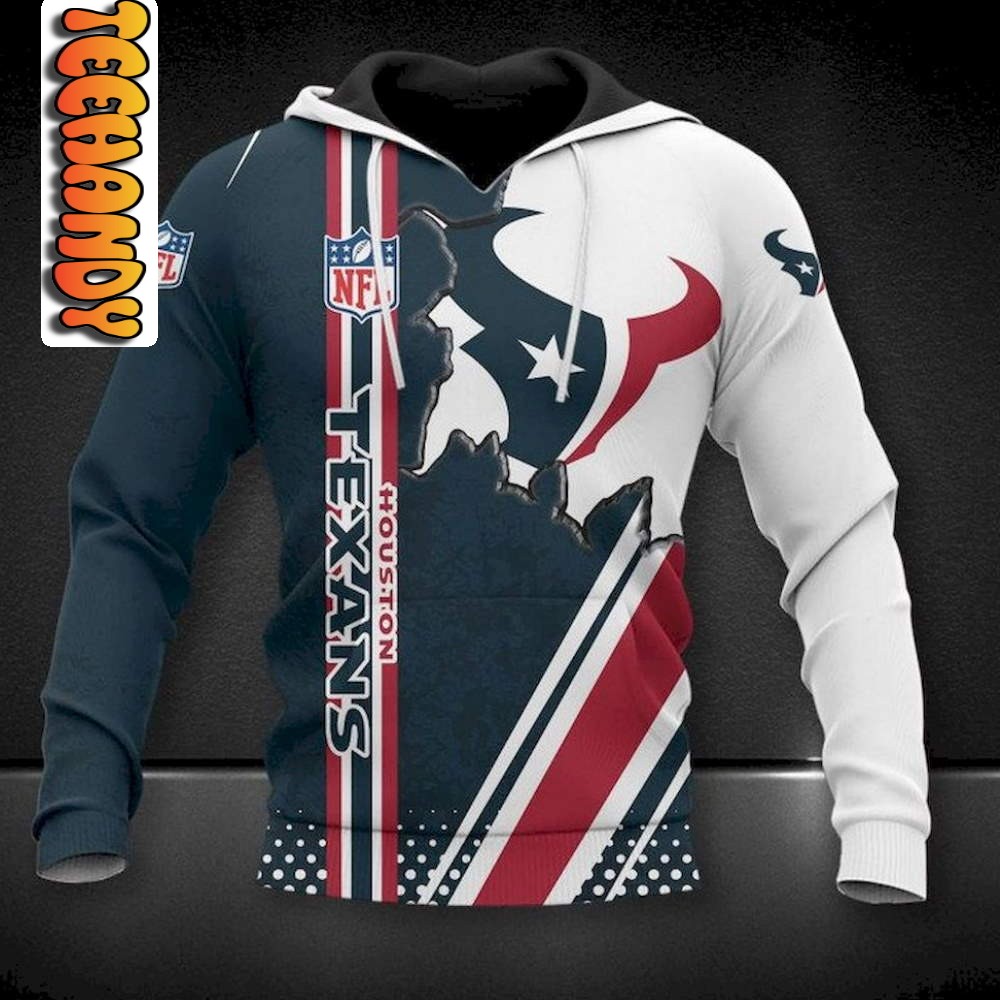 Houston Texans 3D Football NFL Hoodie