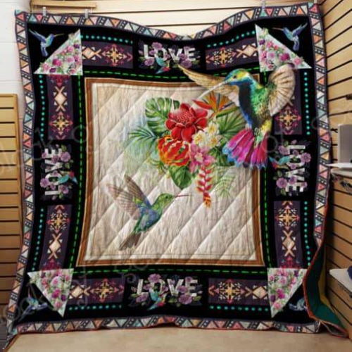 Hummingbird All Over Printed Quilt Blanket