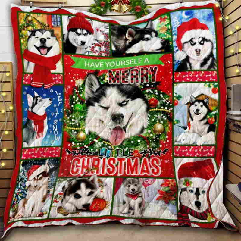 Husky 3D Quilt Blanket