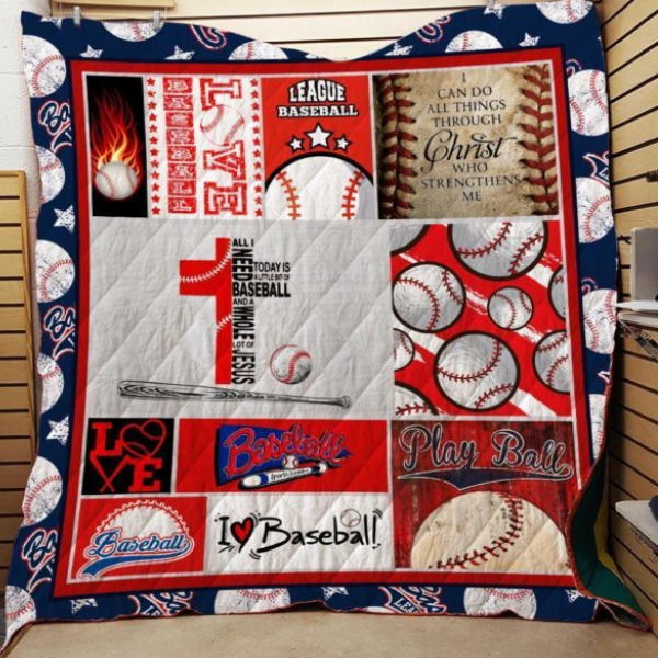 I Love Baseball 3D Quilt Blanket