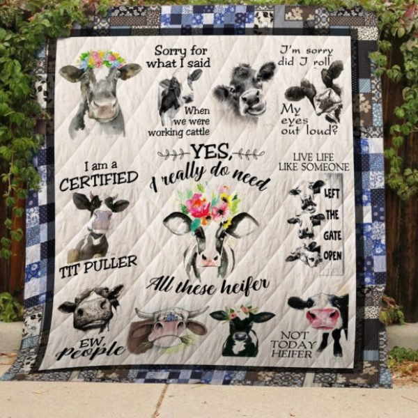 I Love Heifer 3D Quilt Blanket