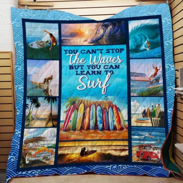 I Love Surfboarding 3D Quilt Blanket