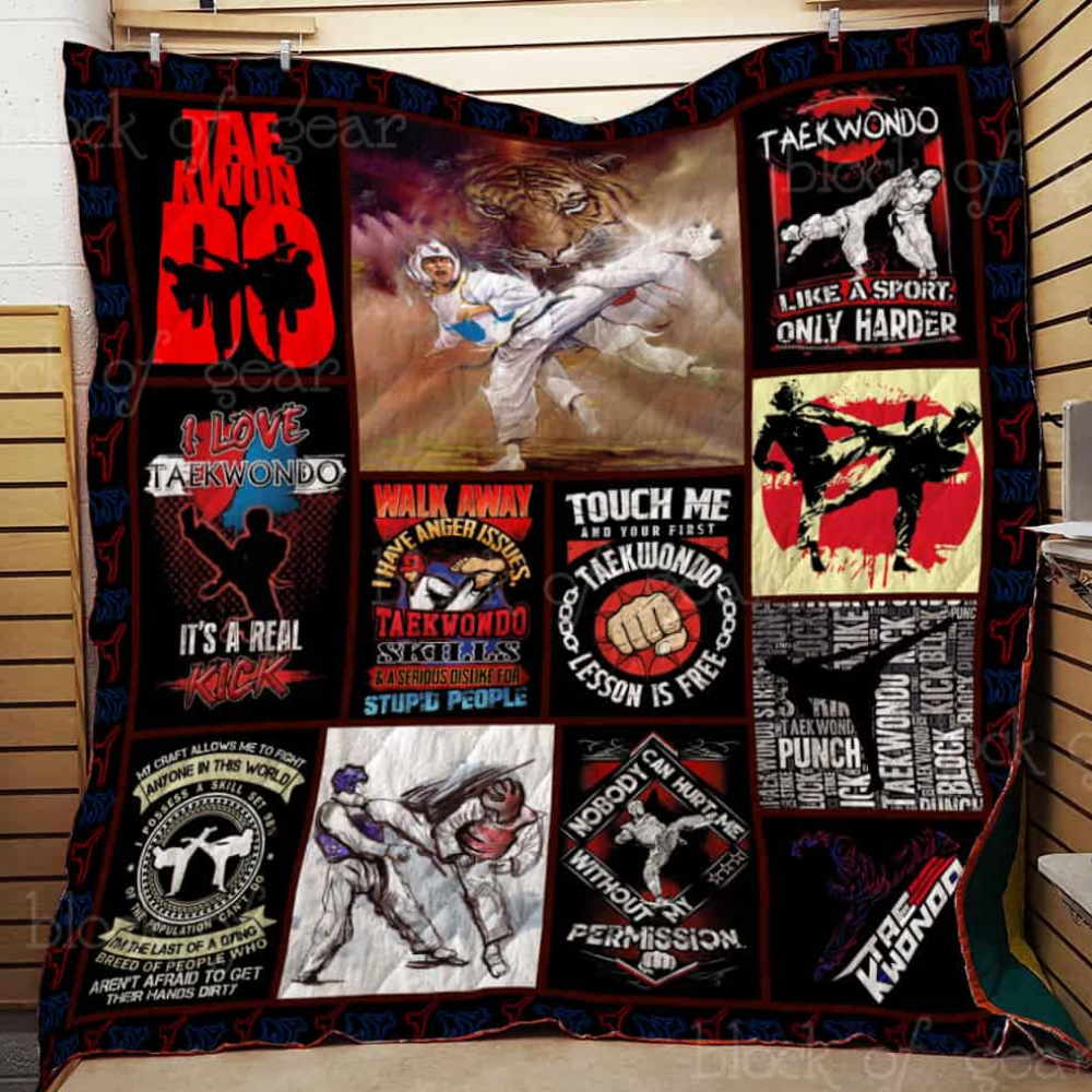 I Love Taekwondo Quilt Blanket